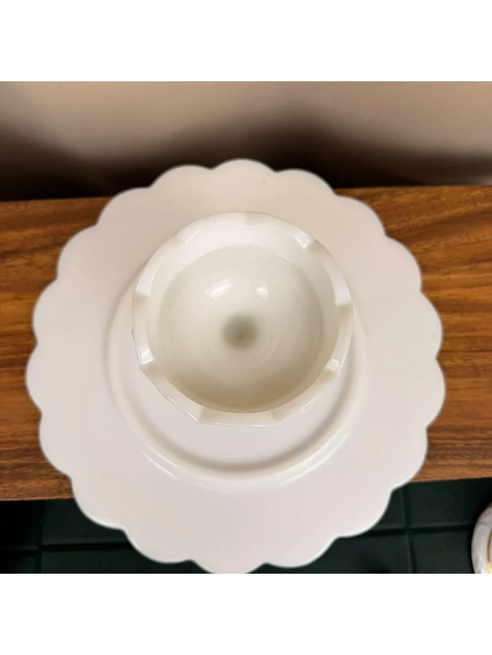 Vintage Westmoreland White Milk Glass Pedestal Cake Stand Paneled Grape & Leaf